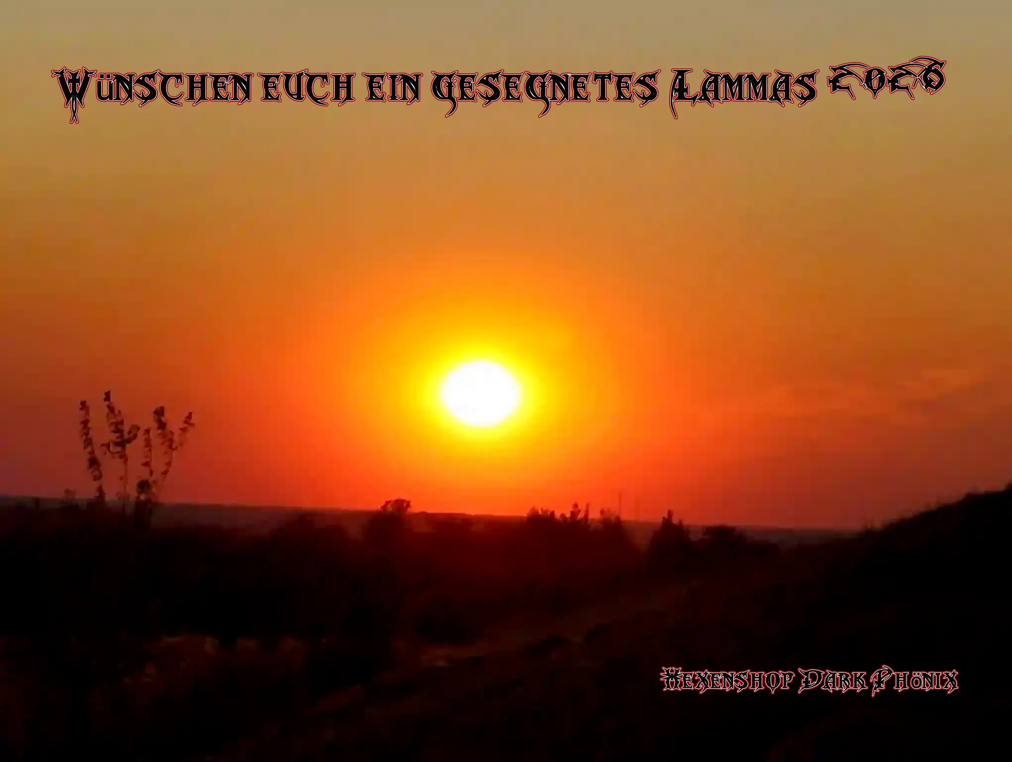 Hexenshop Dark Phönix Lammas 2026 Hexenshop Dark Phönix Lammas 2026 Sonnenuntergang
