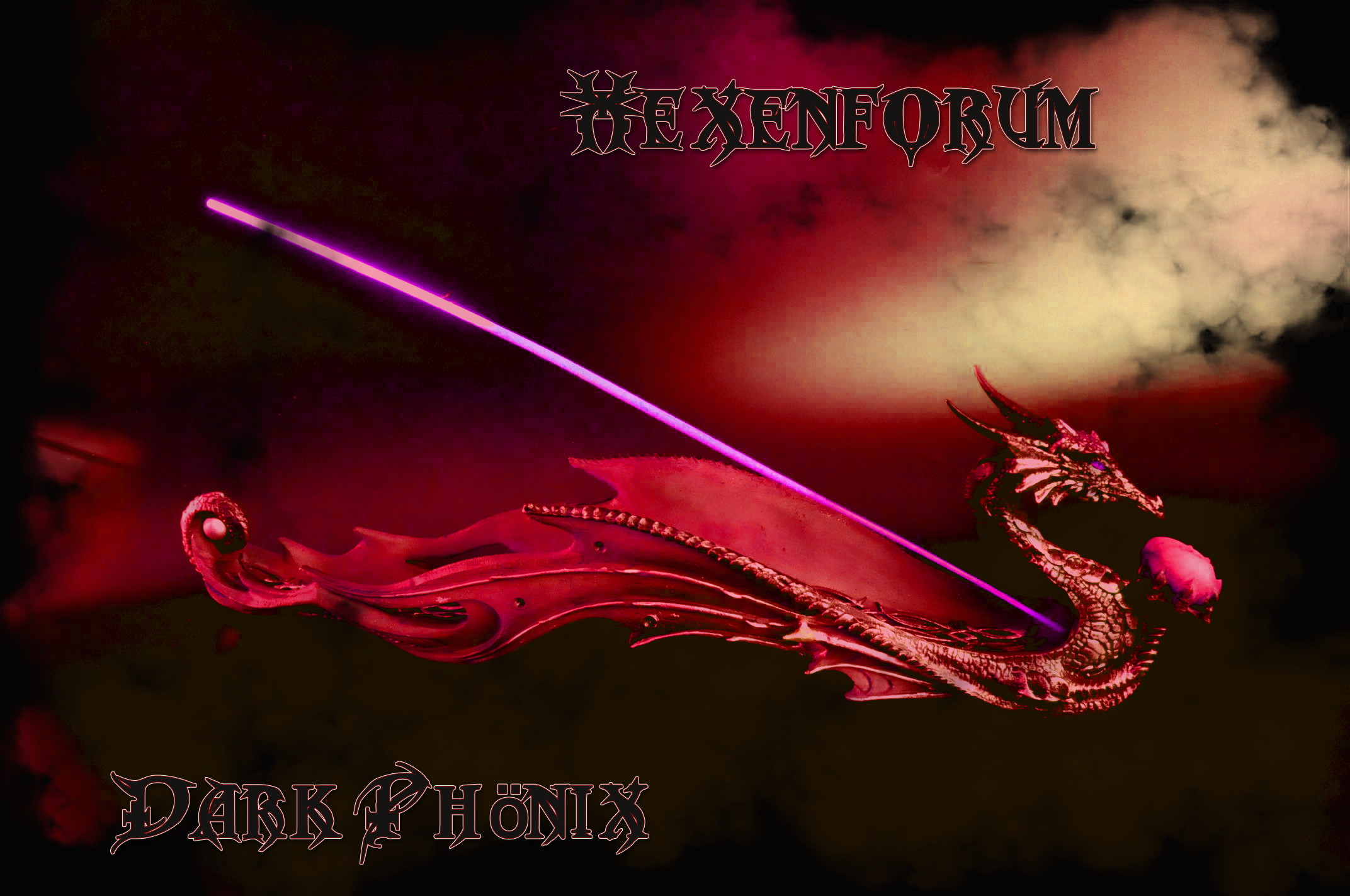 Hexenzeitung und Magierzeitung Dark Phönix Räucherungen Hexenzeitung und Magierzeitung Dark Phönix Bild mit Räucherstäbchenhalter Drache