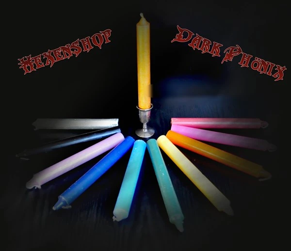 Hexenshop Dark Phoenix Durchgefaerbte Ritualstabkerzen