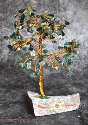 Hexenshop Dark Phoenix Moosachat Halbedelsteinbaeumchen