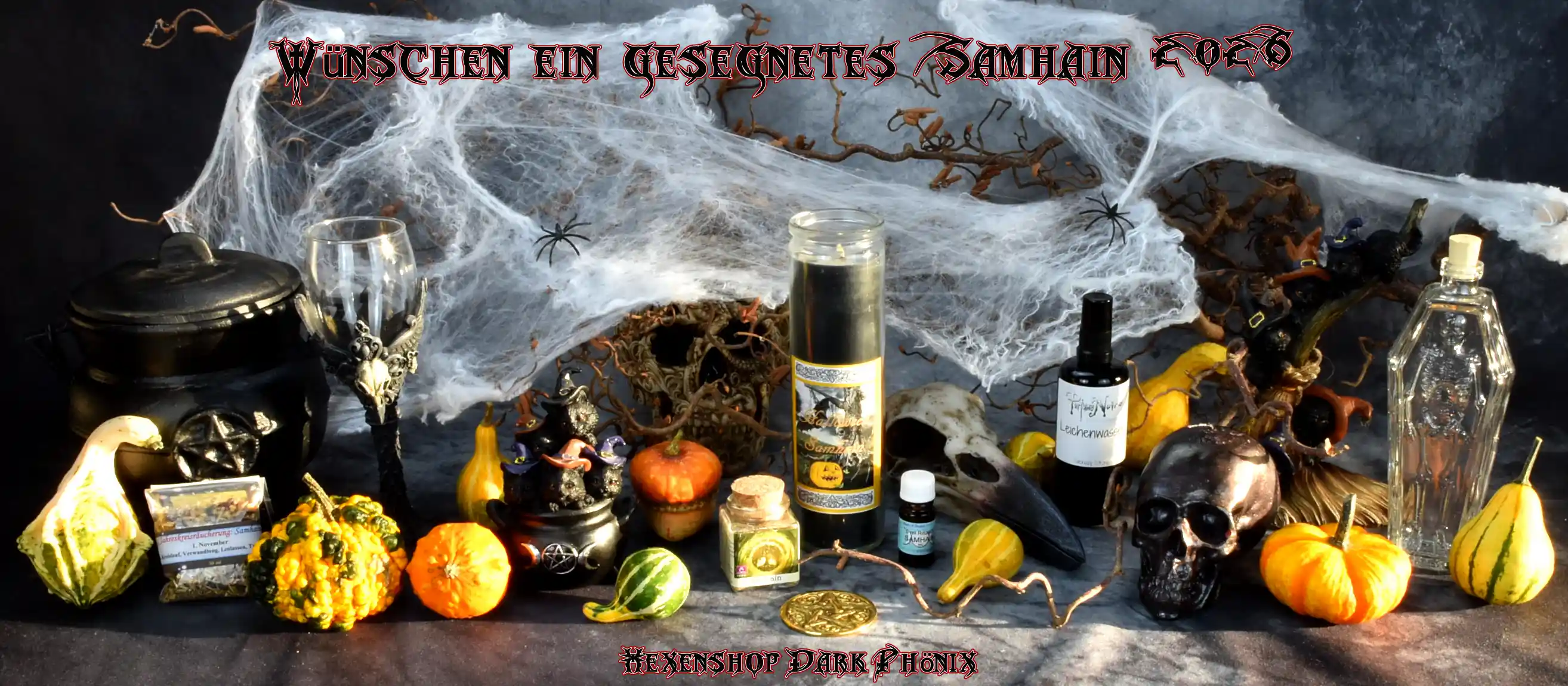 Hexenshop Dark Phönix Samhain 2026 Gedeckter Tisch für Samhain