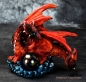 Preview: Kleiner roter Drache mit Kugel Figur