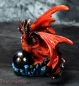 Preview: Kleiner roter Drache mit Kugel Figur
