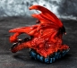 Preview: Kleiner roter Drache mit Kugel Figur