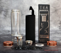 Preview: Hexenshop Dark Phönix Kristallglas Teeflasche 500ml Rosegold Onyx