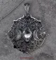 Preview: Hexenshop Dark Phönix Mondphase Triplemoon Regenbogenmondstein Anhänger 925er Silber