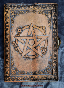 Antik braunes Schattenbuch Pentagramm Mandala