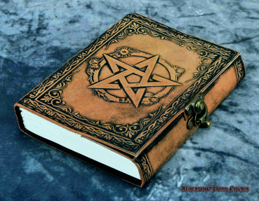 Antik braunes Schattenbuch Pentagramm Mandala