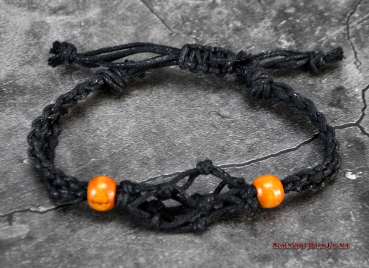 Hexenshop Dark Phönix Schwarze Armbandschnur für Halbedelsteine Verstellbar