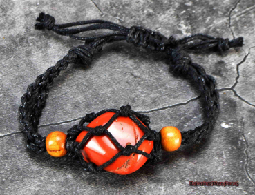 Hexenshop Dark Phönix Schwarze Armbandschnur für Halbedelsteine Verstellbar