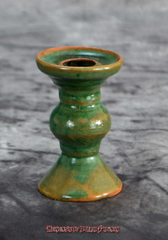 Hexenshop Dark Phönix Vintage Grün Glasierter Ton Stabkerzenhalter
