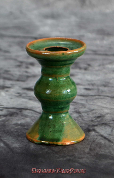 Hexenshop Dark Phönix Vintage Grün Glasierter Ton Stabkerzenhalter