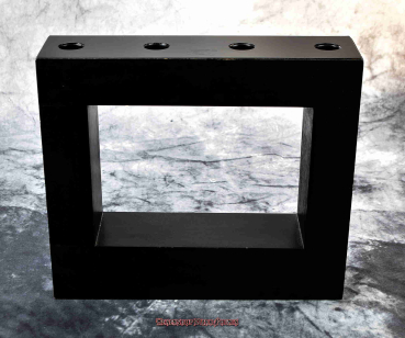 Hexenshop Dark Phönix Vintage Schwarzer Viereckiger vierer Stabkerzenhalter aus Holz