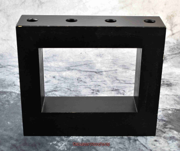 Hexenshop Dark Phönix Vintage Schwarzer Viereckiger vierer Stabkerzenhalter aus Holz