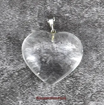 Hexenshop Dark Phönix Bergkristall Herz Anhänger Halbedelstein