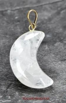 Preview: Hexenshop Dark Phönix Bergkristall Mond Anhänger Halbedelstein