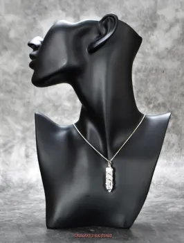 Preview: Hexenshop Dark Phönix Bergkristall Spitze Anhänger Facettiert in silberfarbener Spirale