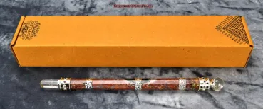 Preview: Hexenshop Dark Phönix Bloodroot Sovereign Zauberstab Fancy Jasper und Bergkristall 25cm