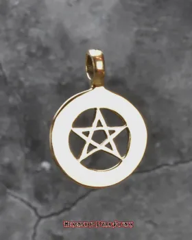 Preview: Hexenshop Dark Phönix Bronzeanhänger Pentagramm