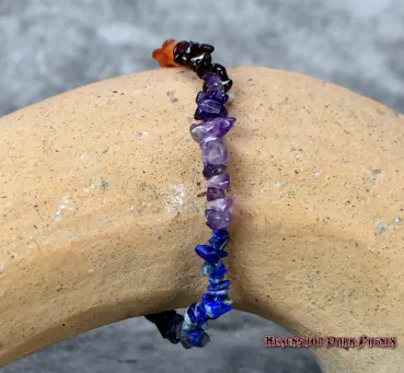 Preview: Hexenshop Dark Phönix Chakra Splitter Halbedelstein Armband