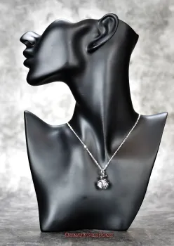 Hexenshop Dark Phönix Drache mit drehbarer Bergkristall Kugel 925er Silber Anhänger