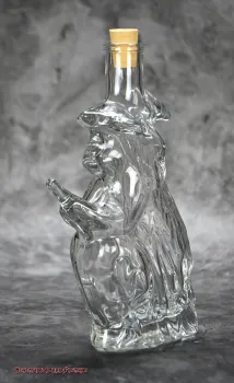 Hexenshop Dark Phönix  Elixierflasche Fliegende Hexe auf Besen mit Korken 200ml