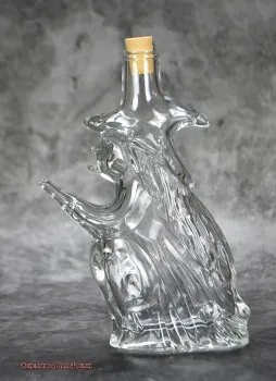 Hexenshop Dark Phönix  Elixierflasche Fliegende Hexe auf Besen mit Korken 200ml