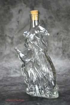 Hexenshop Dark Phönix  Elixierflasche Fliegende Hexe auf Besen mit Korken 200ml