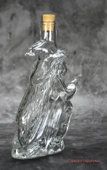 Hexenshop Dark Phönix  Elixierflasche Fliegende Hexe auf Besen mit Korken 200ml
