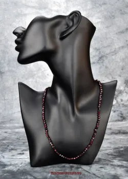 Hexenshop Dark Phönix Granat Halbedelsteinkette facettiert 4 mm