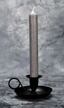 Hexenshop Dark Phönix Grau Durchgefärbte Ritualstabkerze