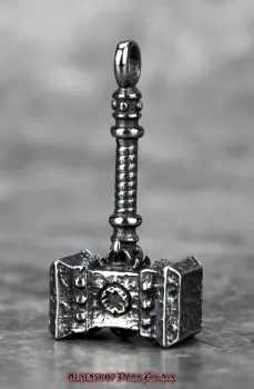 Hexenshop Dark Phönix Kleiner Keltischer Hammer Edelstahl Anhänger Silberfarben