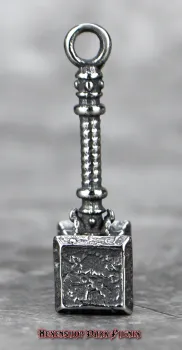 Preview: Hexenshop Dark Phönix Kleiner Keltischer Hammer Edelstahl Anhänger Silberfarben
