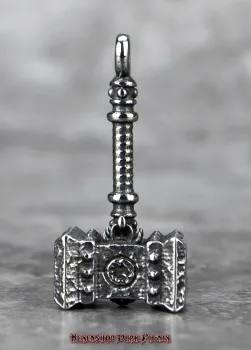 Hexenshop Dark Phönix Kleiner Keltischer Hammer Edelstahl Anhänger Silberfarben