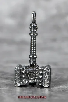 Hexenshop Dark Phönix Kleiner Keltischer Hammer Edelstahl Anhänger Silberfarben