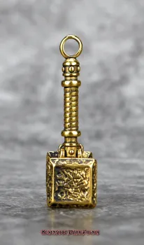 Hexenshop Dark Phönix Großer Keltischer Hammer vergoldeter Edelstahl Anhänger