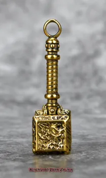 Hexenshop Dark Phönix Großer Keltischer Hammer vergoldeter Edelstahl Anhänger