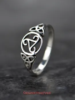 Hexenshop Dark Phönix Keltische Triskele Triqueta Silberring 925er