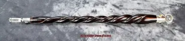 Hexenshop Dark Phönix Lunaris Helix Zauberstab Gedrehtes Holz Bergkristall Drehbare Bergkristallkugel 38 cm