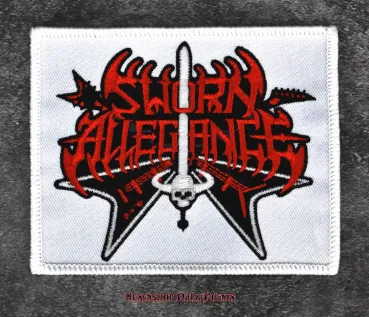 Hexenshop Dark Phönix Metal Patch Weiß mit roter Schrift  Sworn Allegiance