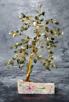 Hexenshop Dark Phönix Moosachat Edelsteinbäumchen 160 Steine