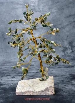 Preview: Hexenshop Dark Phönix Moosachat Edelsteinbäumchen 160 Steine