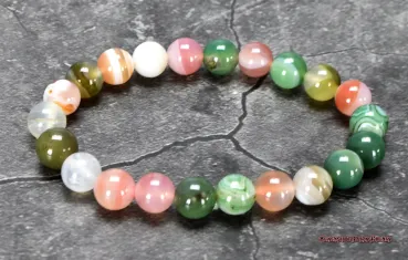 Preview: Hexenshop Dark Phönix Multicolor Achat Kugelarmband Ø 8 mm