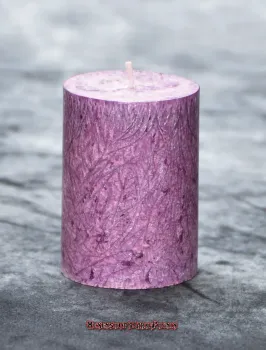 Hexenshop Dark Phönix Öko lila durchgefärbte Stumpenkerze  ø 60 x 80 mm