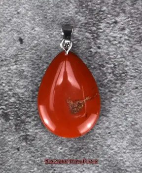 Hexenshop Dark Phönix Roter Jaspis Tropfen Anhänger Halbedelstein