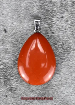 Hexenshop Dark Phönix Roter Jaspis Tropfen Anhänger Halbedelstein