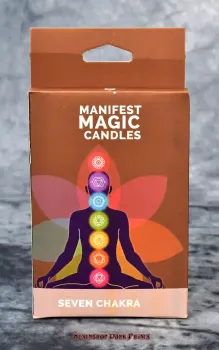 Hexenshop Dark Phönix  Sieben Chakra Durchgefärbte Mini Ritualstabkerzen Set Manifest