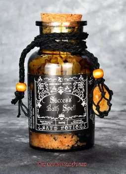 Hexenshop Dark Phönix Sucess Bath Spell Badezaubersalz Erfolg und Fokus Ancient Witch mit Citrin Halbedelstein Amulett 240g