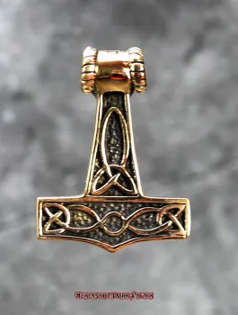 Preview: Hexenshop Dark Phönix Thorhammer Widderkopf Anhänger Bronze