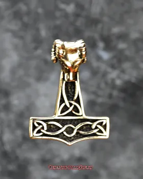 Hexenshop Dark Phönix Thorhammer Widderkopf Anhänger Bronze